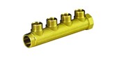 PEX-systemen - Pettinaroli Messing manifold 3/4x1/2 for water- and heatingsystems 4 outlets - BI-204