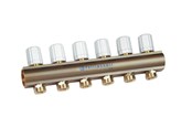 Vloerverwarming - Pettinaroli Linear manifold 1x3/4/18 with thermostatic option or electrical control for return pipes compression ends without Fittingen 2 outlets - 7035TEM-008-02