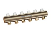 Vloerverwarming - Pettinaroli Lineaire verdeler 1x3/4/18 met ingebouwde afsluitbare kraan en 5 uitgangen - 7035DM-008-05