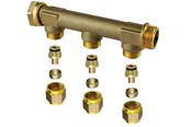 PEX-systemen - Uponor aqua plus manifold male swivel wtr pex dr 3/4mt/sn 3x15c/c50mm - 1067754