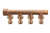 PEX-systemen - Roth manifold 4 outlets x 15 mm insert gunmetal - 17046217.404