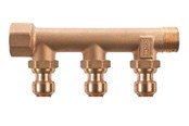 PEX-systemen - Roth manifold 3 outlets x 15 mm insert gunmetal - 17046217.403