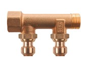 PEX-systemen - Roth manifold 2 outlets x 15 mm insert gunmetal - 17046217.402