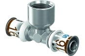 Alu pex systemen - Uponor s-press plus tee adapter female thread 20 mm x 34 - 1070597