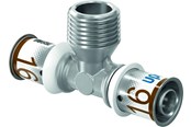 Alu pex systemen - Uponor s-press plus tee adapter male thread 25 mm x 34 - 1070593