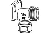 Knelkoppelingen - TA Fpl 346-12xg3/4 wall elbow chr - 53346515