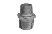 Schroefdraadfittingen - Georg-Fischer Hexagon nipple Zwart reducing 1 1/4 x 1/2 - 770245125