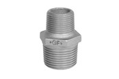 Schroefdraadfittingen - +GF+ Hexagon nipple Zwart reducing 1 x 3/4 - 770245124