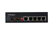 Switch - StarTech.com Industrial 5 Port Gigabit Ethernet Switch 5 PoE RJ45 +2 SFP Slots 30W PoE+ 48VDC 10/100/1000 Power Over Ethernet LAN Switch -40C to 75C with DIN Connector/Mountable - switch - 6 ports - IES1G52UPDIN