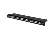 Accessoires - Lanberg Patch Panel 24-Port 1U 19" CAT.7 FTP with Cable Organizer Shielded Black - PPS7-1024-B