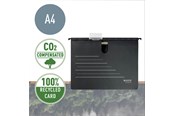 Archivering & Opslag - Leitz Alpha® Recycle Kartonnen hangmap met hechtstrip, Zwart - 19200095
