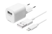 Mobiel - Adapters & Opladers - Deltaco USB-wandlader USB-A 2,4 A incl. 1 m - USB-AC181