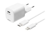 Mobiel - Adapters & Opladers - Deltaco USB wall charger USB-C PD 20 W includin - USBC-AC141