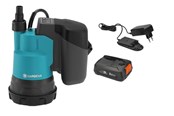Dompel-/drukpompen - Gardena Batterij Transparant Water Dompelpomp 2000/2 18V P4AReady-To-Use Set - 14600-20