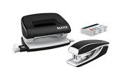 Perforator & Nietmachine - Leitz Stapler & Hole Punch Set Mini WOW Black - 55612095