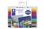 Hobby artikelen - Staedtler Dubbelzijdige stoffenpennen 12 stuks - 3190 TB12