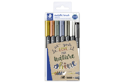 Hobby artikelen - Staedtler Metallic en witte borstel 6 stuks & 1 pigment. - 8321 TB7