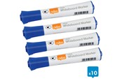 Conferentie & Presentatie - Nobo Glide Whiteboard Markers, Ronde punt, Pak van 10 stuks Blauw - 1915265