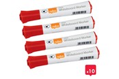 Conferentie & Presentatie - Nobo Glide Whiteboard Markers, Ronde punt, Pak van 10 stuks Rood - 1915266