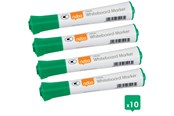Conferentie & Presentatie - Nobo Glide Whiteboard Markers, Ronde punt, Pak van 10 stuks Groen - 1915267