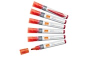Conferentie & Presentatie - Nobo Vloeibare Inkt Whiteboard Markers, Ronde punt, Pak van 10 stuks Rood - 1915379