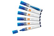 Conferentie & Presentatie - Nobo Vloeibare Inkt Whiteboard Markers, Beitelvormige punt, Pak van 10 stuks Blauw - 1915383