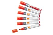 Conferentie & Presentatie - Nobo Vloeibare Inkt Whiteboard Markers, Beitelvormige punt, Pak van 10 stuks Rood - 1915384