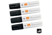 Conferentie & Presentatie - Nobo Glide Whiteboard Markers, Grote beitelvormige punt, Pak van 4 stuks Zwart - 1915388