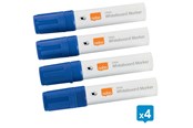 Conferentie & Presentatie - Nobo Glide Whiteboard Markers, Grote beitelvormige punt, Pak van 4 stuks Blauw - 1915389