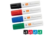 Conferentie & Presentatie - Nobo Glide Whiteboard Markers, Grote beitelvormige punt, Pak van 4 stuks Assorti - 1915393