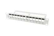 Accessoires - Lanberg PPKS-9112-S Patch Panel Blank 12-Port 1U With Organizer for Keystone Modules Grey - PPKS-9112-S
