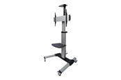 Muurbevestigingen, AV-bevestigingen & AV-meubels - Deltaco Kantoor Display Kar Verstelbaar met zwengel - Max 50 kg - recommended for 70" - ARM-0450