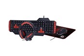 Toetsenbord - Gembird - Toetsenbord Muis headset and Muismat set - QWERTY - US - Keyboard, mouse, headset and mouse pad set - Engels (US international) - Rood - GGS-UMG4-02
