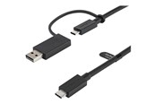 USB-kabel - StarTech.com USB-C Cable USB-A AV / multimedia paneel Dongle Hybrid 2-in-1 USB C Cable 1m - USBCCADP
