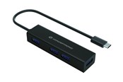 USB hub - Conceptronic HUBBIES07B - hub - 4 poorten USB hub - 4 - USB 3.2 - Zwart - HUBBIES07B