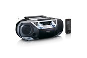 DAB & Wekkerradio - Lenco SCD-720SI - Portable Boombox with DAB+/FM radio Bluetooth® CD Casette Recorder and USB player - Silver - DAB/DAB+/FM - Stereo - Silver - SCD-720SI