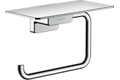 Badkamer accessoires - Hansgrohe addstoris Rolhouder with shelf Chroom - 41772000