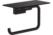 Badkamer accessoires - Hansgrohe addstoris roll holder with shelf matt black - 41772670