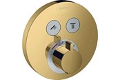Douche- en montageaccessoires - Hansgrohe showerselect s thermostatic mixer for concealed installation for 2 outlets Gepolijst gold-optic - 15743990