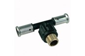Alu pex systemen - Henco press tee male iron centre 50 x 112 x 50 mm - 14PK-500850-N