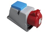 Diverse elektrische producten - ABB Surface socket-outlet with dk-outlet 3p+n+e 16a 250vac ip44 clock position of grounding contact 6 hour color code red - 2CMA105921R1000