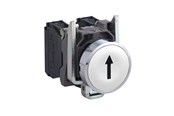 Drukknoppen en signaalapparaten - Schneider Electric Harmony push button complete with spring return and flat touch Oppervlak in Wit with Zwart arrow 1xno xb4ba3341 - XB4BA3341