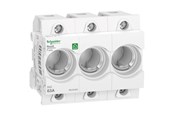 Componenten voor schakelkasten en kasten - Schneider Electric Resi9 neozed d02 3p 63a fuse Houder without Schroef head fits DIN rail. d02 Zwart Schroef heads are supplied in pack of 10 r9j02063 - R9J02363