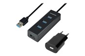 USB hub - AXAGON HUE-S2BP - hub - 4 poorten USB hub - 4 - USB 3.2 - Zwart - HUE-S2BP