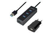 USB hub - AXAGON HUE-S2BP - hub - 4 poorten USB hub - 4 - USB 3.2 - Zwart - HUE-S2BP