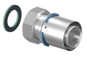 Alu pex systemen - Uponor s-press plus adapter with swivel nut and flat sealing washer 25 mm x 34 - 1070606