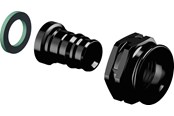 PEX-systemen - Uponor q&e AV / multimedia paneel swivel nut ppsu Zwart 16 mm x 12 - 1038021