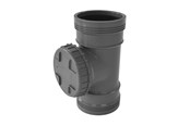 Afvoerproducten - Wavin Wafix plus pp acces pipe 110 mm with Cover Grijs - 1453940