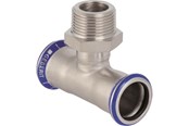 Drukbuizen en fiittings - Geberit mapress Edelstaal t-piece with male thread: d=22mm r=3/4 d1=22mm - 31458