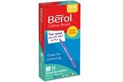 Hobby artikelen - Berol Viltstift Kleurmarkers Brede Punt (1,2 mm) Uitwasbaar Assortiment Kleuren 12 Stuks - 2057596
